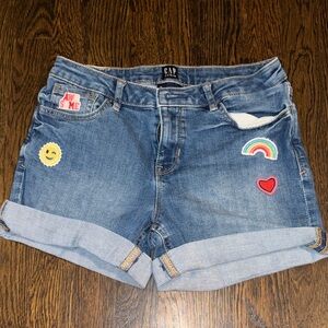 GAP Girls Blue Jean Shorts with Patches
